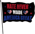 Human Rights Flag Liberal Flag Black Matrix Banner Hate Never Made America Great 3X5 FT Double Sided Democracy Decoration Indoor/Outdoor Decorations