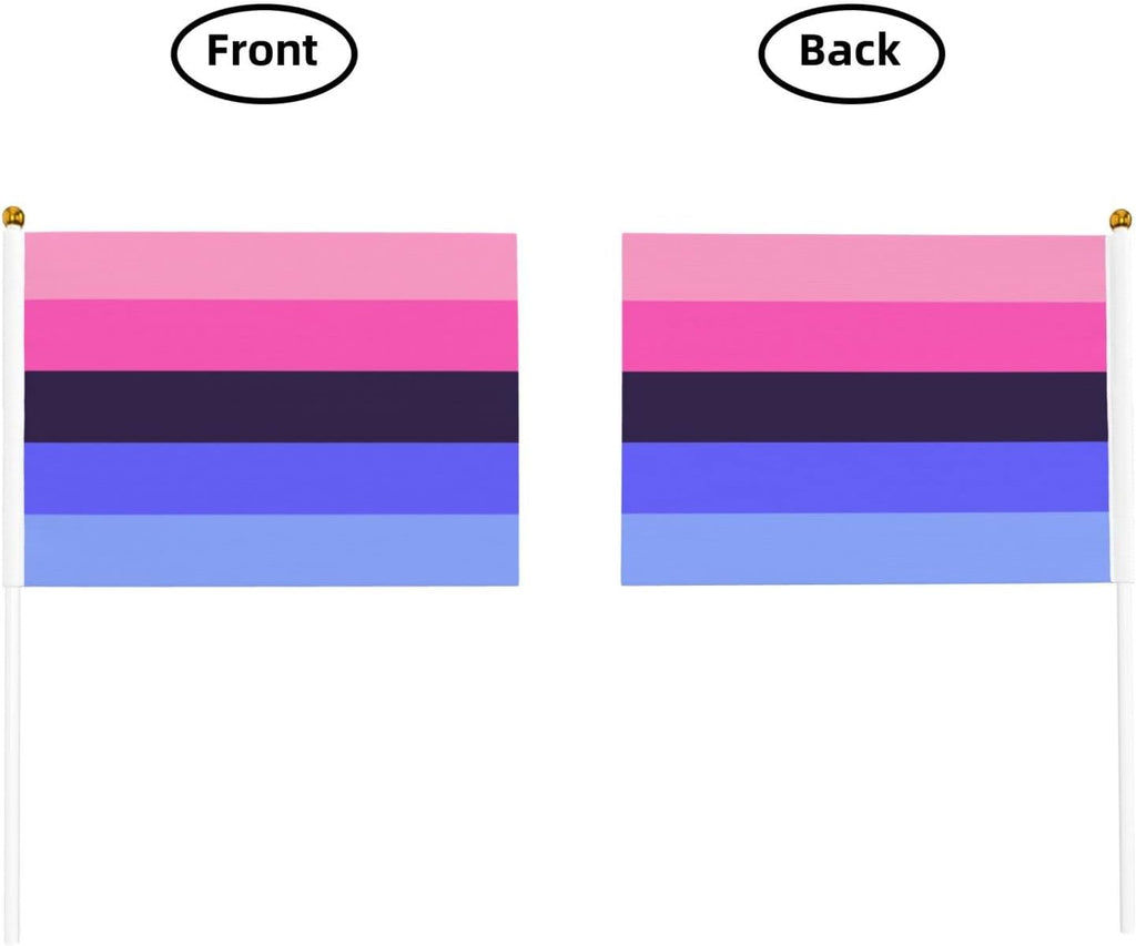 Lgbtq Omnisexual Pride Small Mini Flags Hand Held Flag Decoration for Party Parades Festival Celebration 10 PC