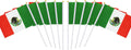 10 Pack Mexico Mexicans Flags on Stick 5X8 Inch,Patriotic Decorations,Classroom Decor,Small Mini Flags on Sticks,Flag Decorations for Party.