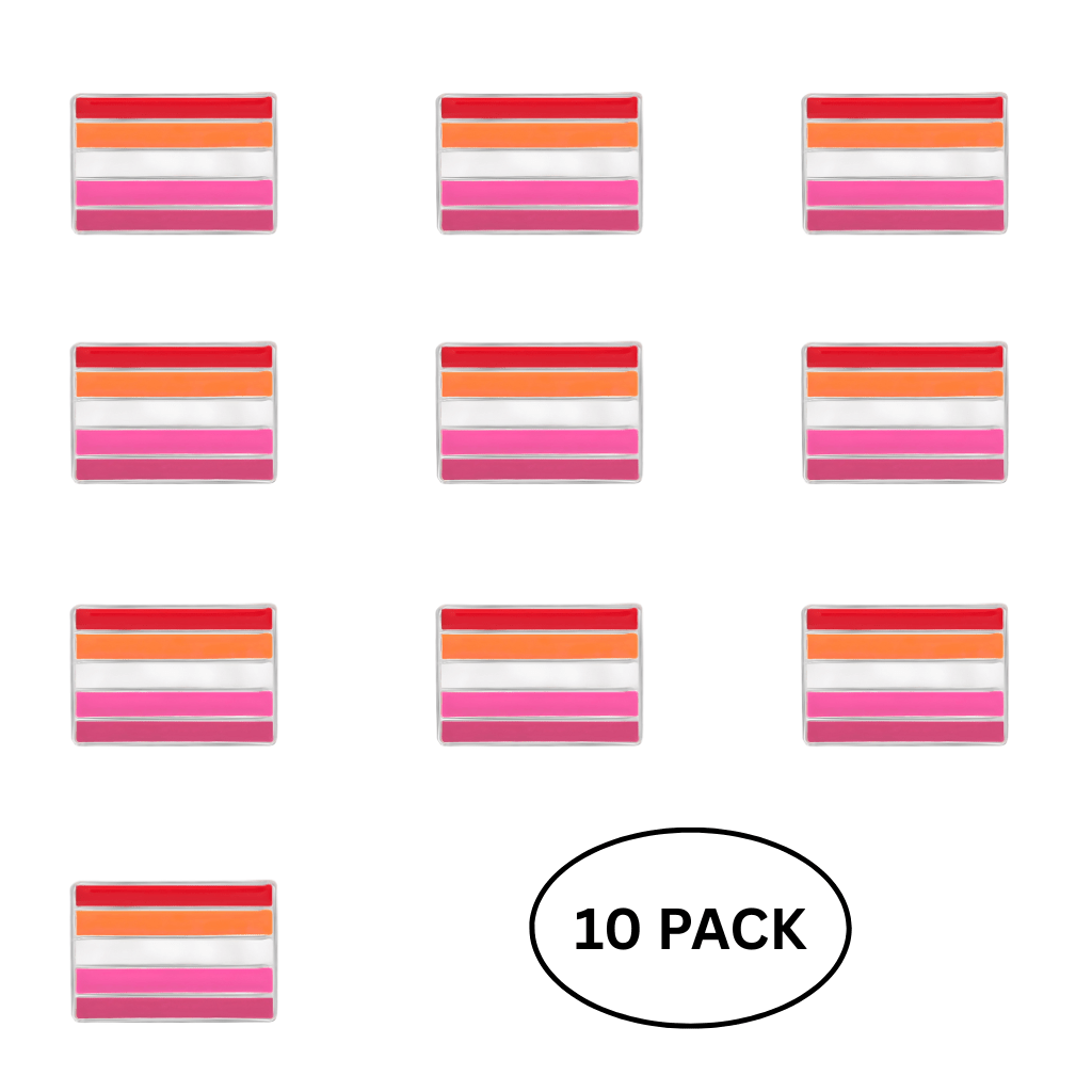 10 Pack Lesbian Sunset Flag Pins