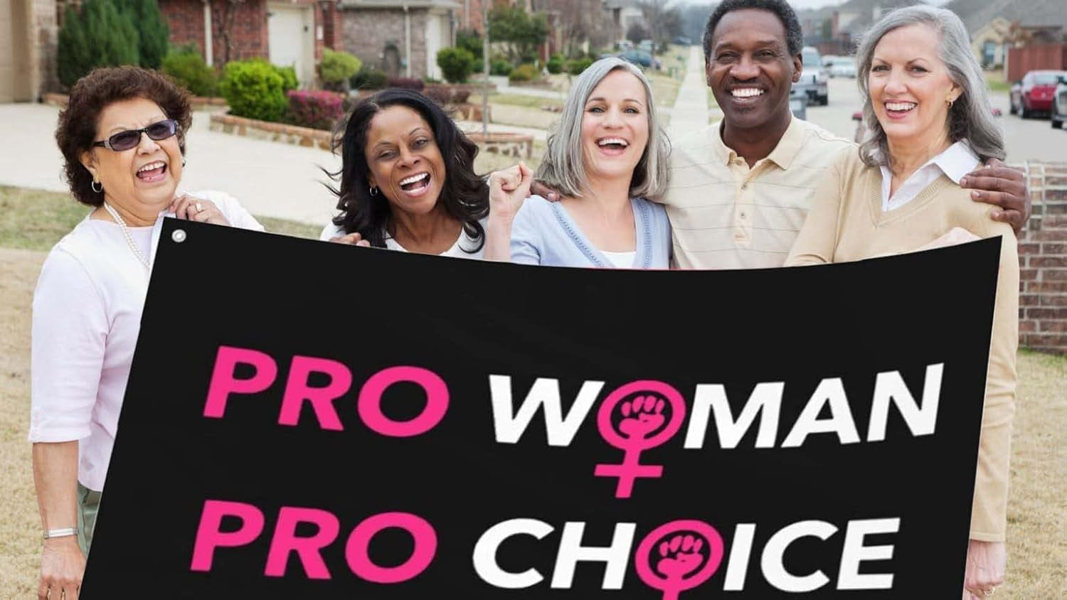 Pro Choice Flag Pro Woman Rights Flag Don'T Tread on My Uterus Garden Yard Flag Indoor Outdoor Home Decor and Protest March Banner with 2 Brass Grommets - Bluck