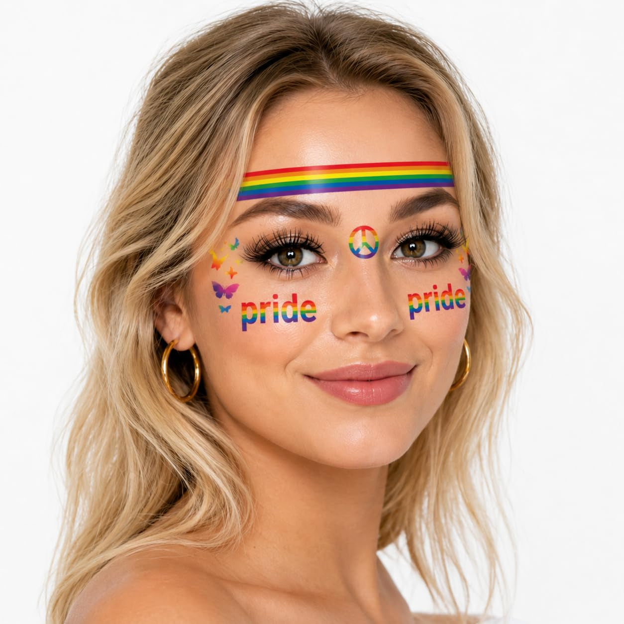128+PCS Pride Temporary Tattoos Bulk Pack, LGBTQ Rainbow Tattoo Stickers for Pride Parade Party Favors, Waterproof Fake Tattoos for Adults Pride Decorations Supplies
