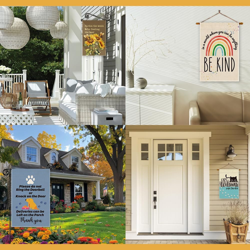 Everyone Is Welcome Here Garden Flag, Rainbow Pride Month Yard Sign