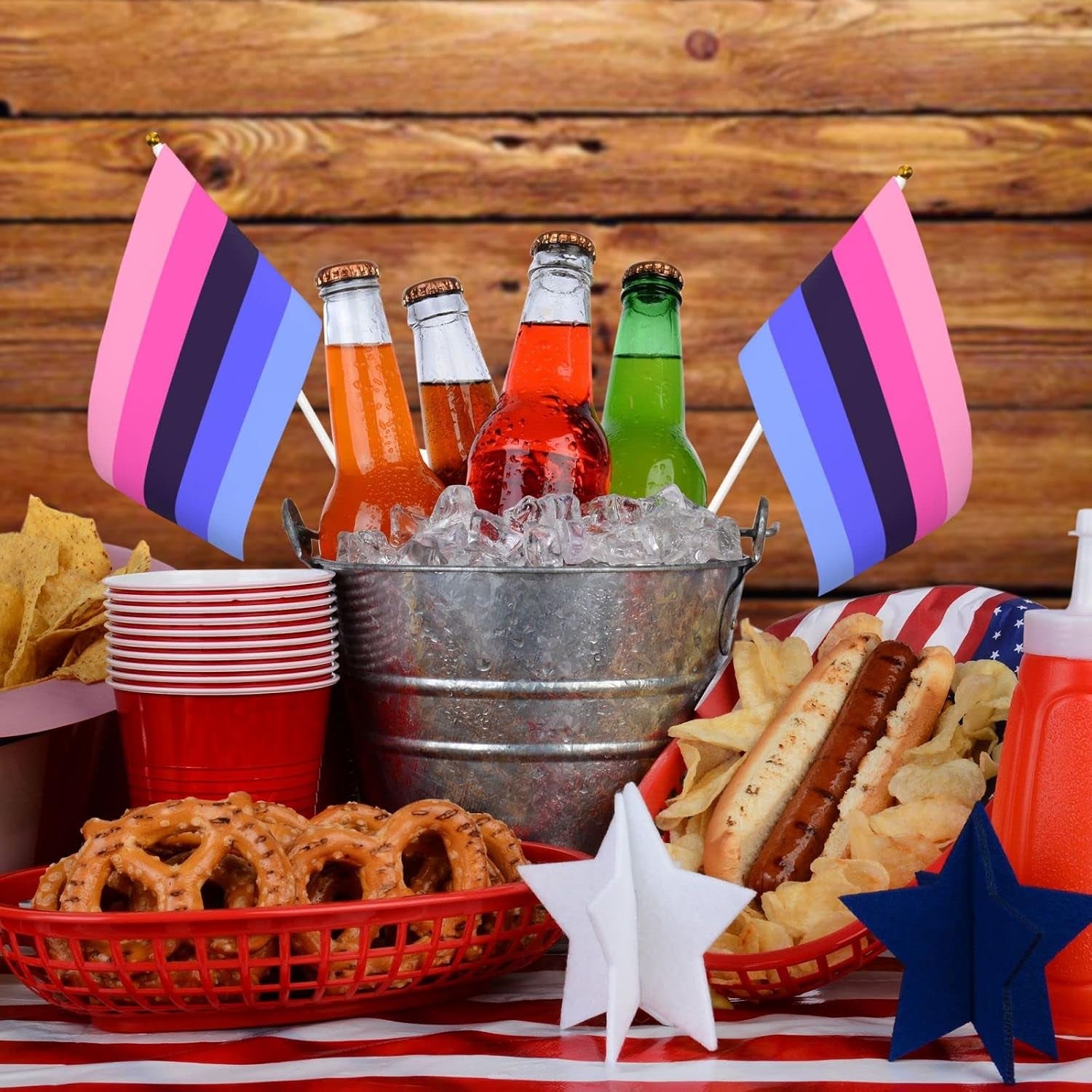 Lgbtq Omnisexual Pride Small Mini Flags Hand Held Flag Decoration for Party Parades Festival Celebration 10 PC