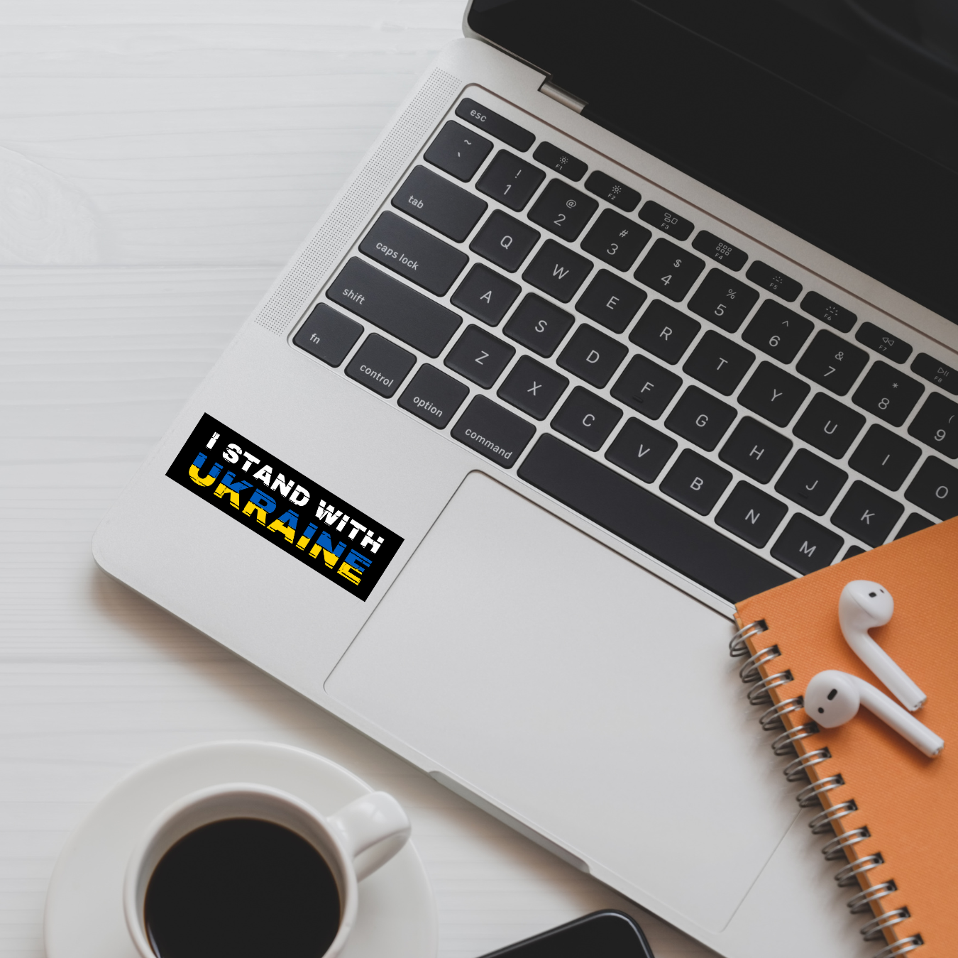 I Stand with Ukraine Sticker | Vinyl | Water-Resistant | 3"x1" | Pro-Ukraine | Support Ukraine | Anti-War | Political Activism Sticker