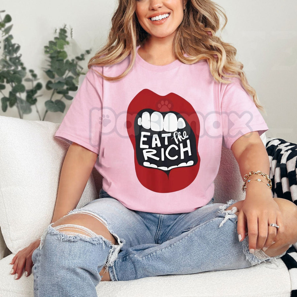 "Eat The Rich" Graphic T-Shirt - Anti-Capitalist Protest Tee, Funny Subversive Streetwear Shirt, Sarcastic Political Statement Apparel