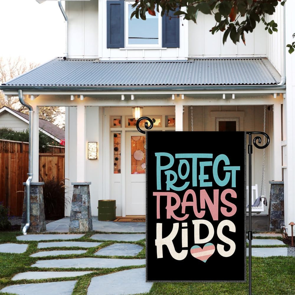 Protect Trans Kids Garden Flag, Civil Rights Trans Flag for Outside