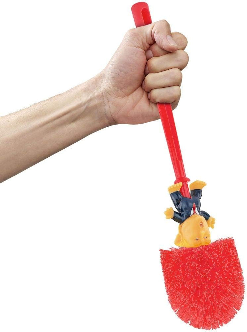 Donald Trump Toilet Bowl Brush Make Toilets Clean Again Holder - Perfect Elephant Novelty Gag Political Gift, Red