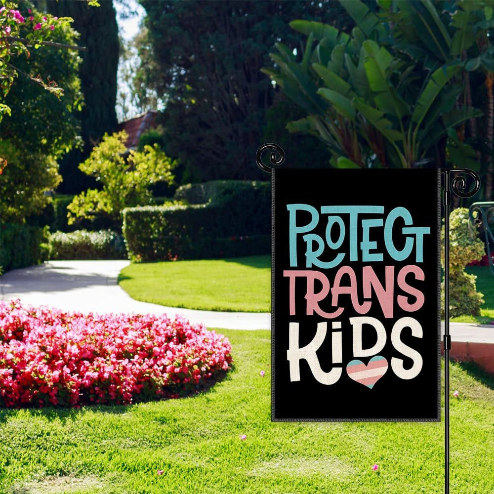 Protect Trans Kids Garden Flag, Civil Rights Trans Flag for Outside
