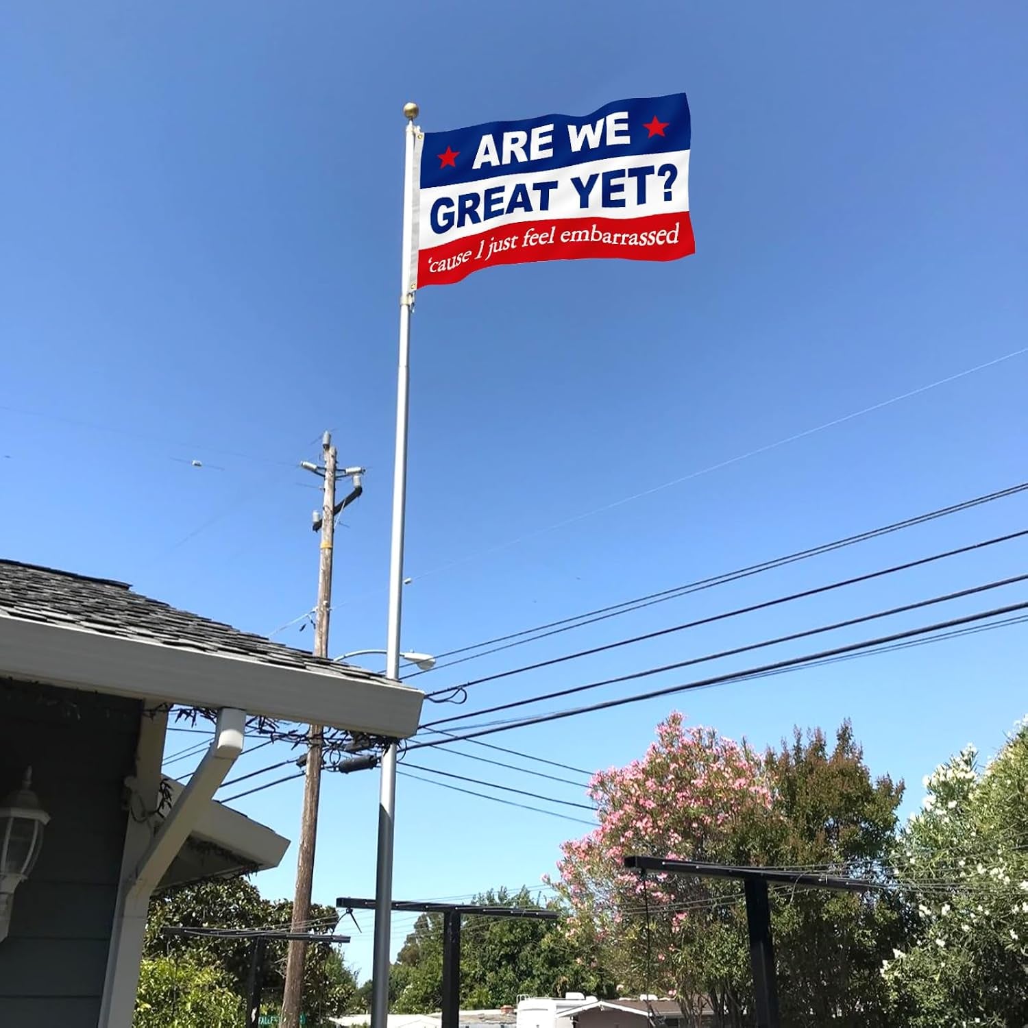 Are We Great yet Flag 3X5 Ft Humorous Banner