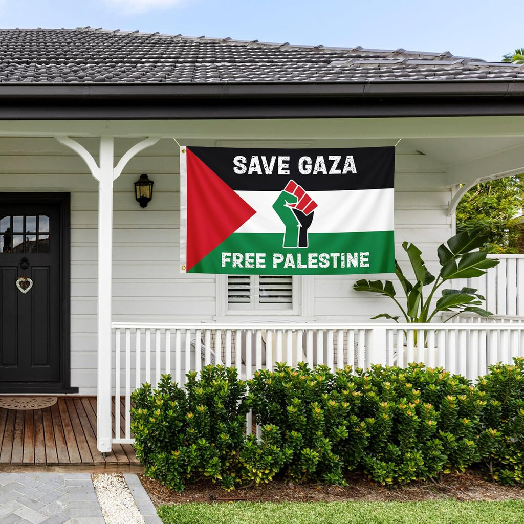 Free Palestin Flag3X5 Flag (90X150Cm) Palestinian Protest Banner | Justice and Freedom Theme Flag Palestinian Courtyard Decoration