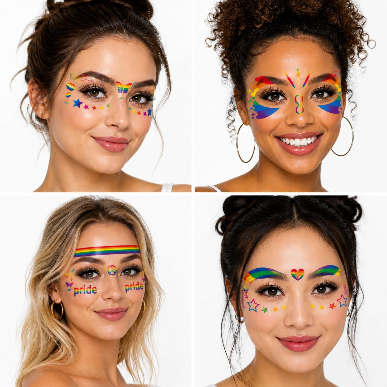 128+PCS Pride Temporary Tattoos Bulk Pack, LGBTQ Rainbow Tattoo Stickers for Pride Parade Party Favors, Waterproof Fake Tattoos for Adults Pride Decorations Supplies