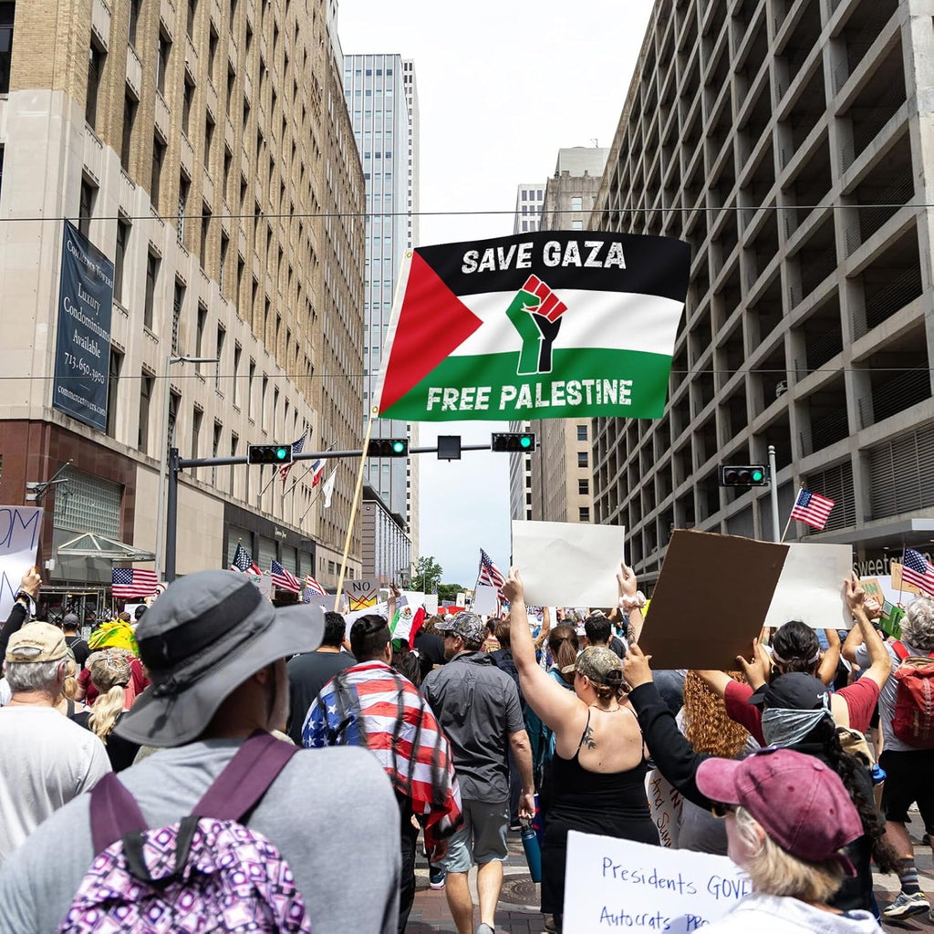 Free Palestin Flag3X5 Flag (90X150Cm) Palestinian Protest Banner | Justice and Freedom Theme Flag Palestinian Courtyard Decoration