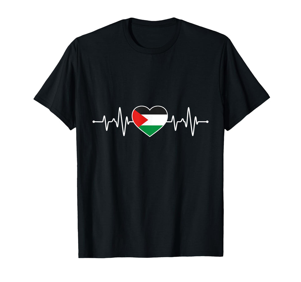 Palestinian Heartbeat Support I Love T-Shirt - Fun Novelty Design Unisex