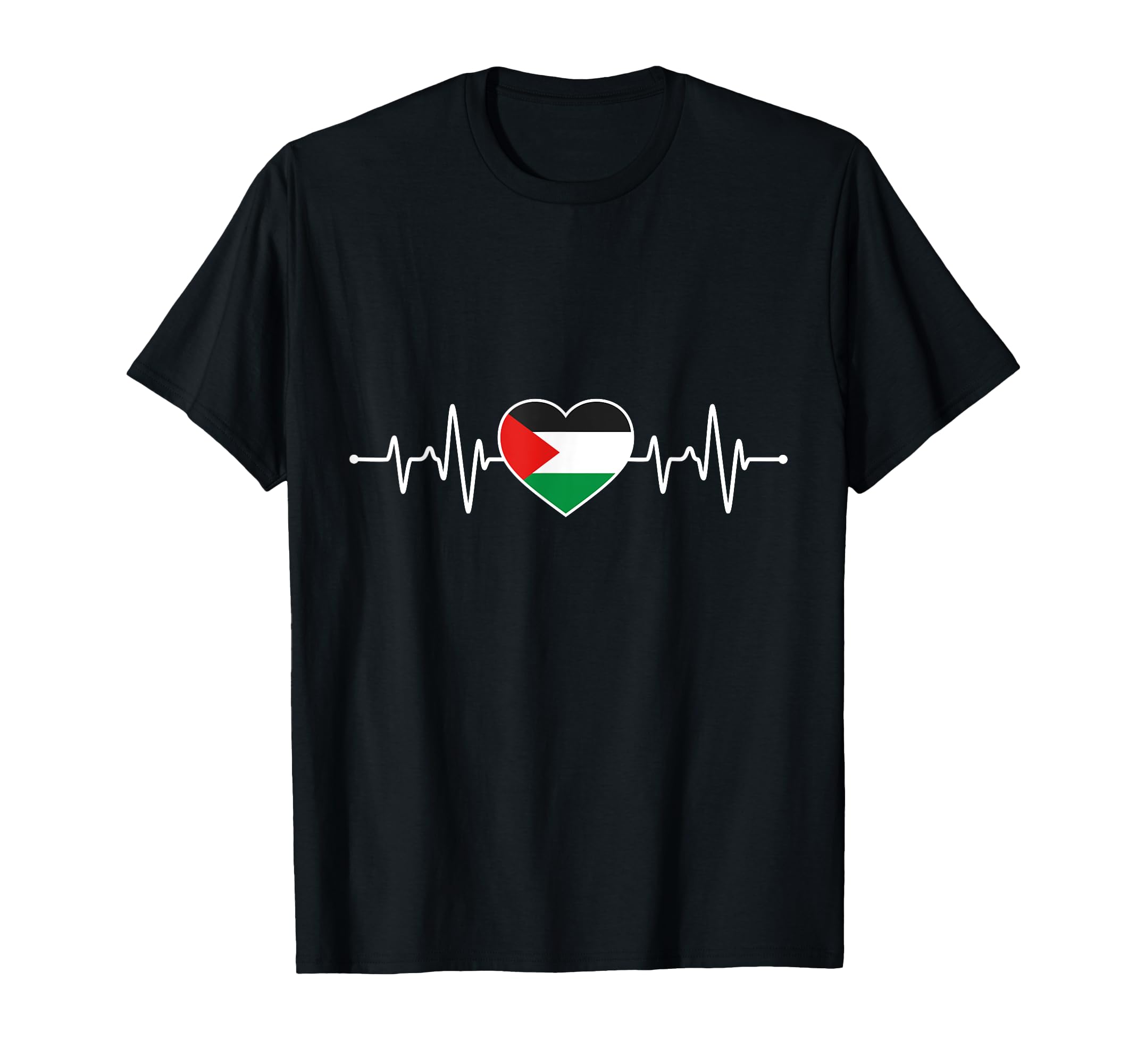 Palestinian Heartbeat Support I Love T-Shirt - Fun Novelty Design Unisex