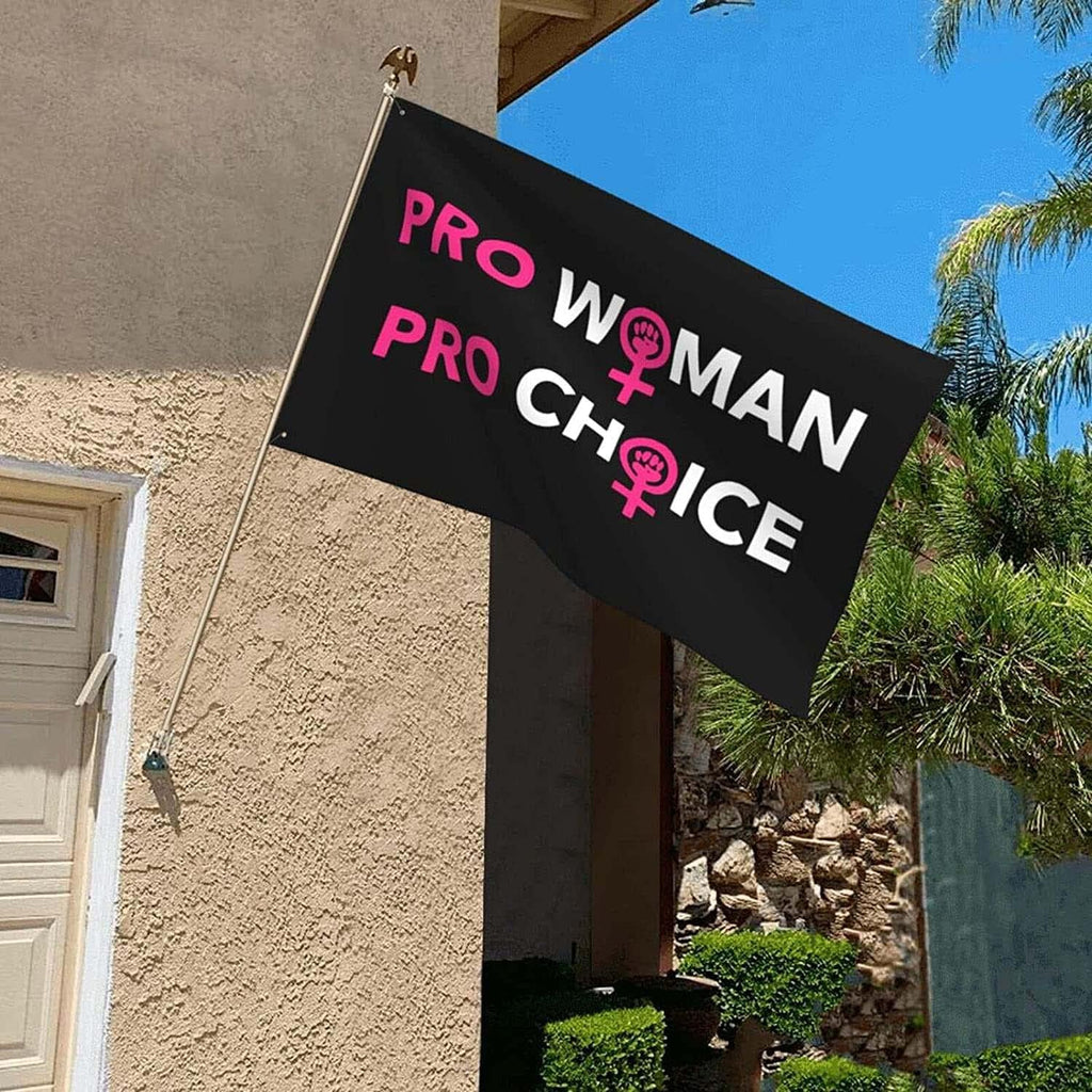 Pro Choice Flag Pro Woman Rights Flag Don'T Tread on My Uterus Garden Yard Flag Indoor Outdoor Home Decor and Protest March Banner with 2 Brass Grommets - Bluck