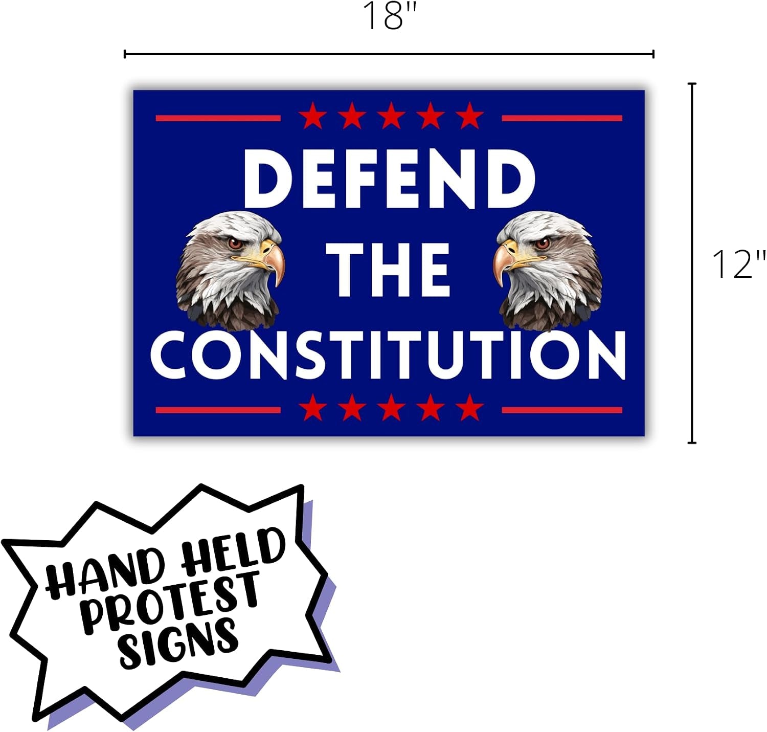 Protest Signs anti Trump to Carry at Rallies 6Pk 12X18” 8647 Resist Hands off Due Process Is Law Defend Constitution Impeach Remove Convict