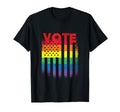 Vote Distressed Political Rainbow Flag T-Shirt - Novelty Apparel Men Women