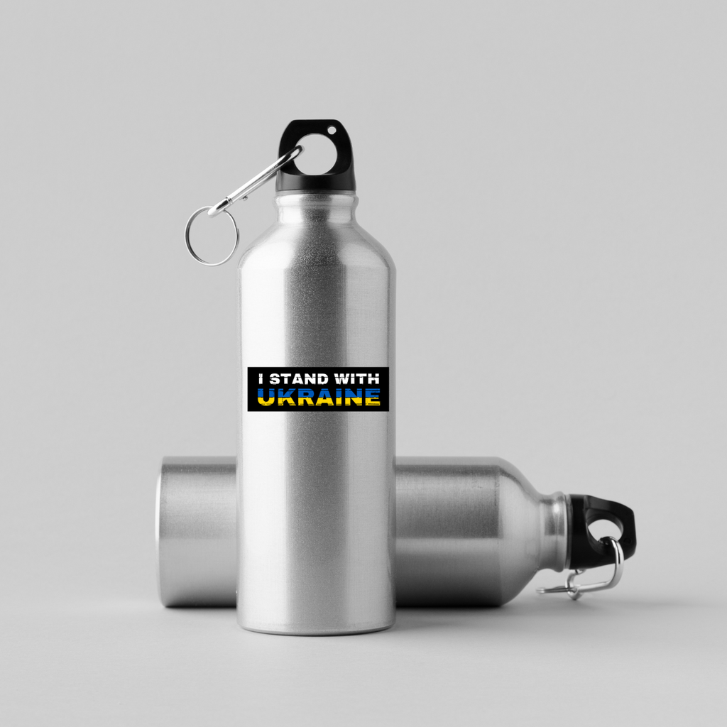 I Stand with Ukraine Sticker | Vinyl | Water-Resistant | 3"x1" | Pro-Ukraine | Support Ukraine | Anti-War | Political Activism Sticker