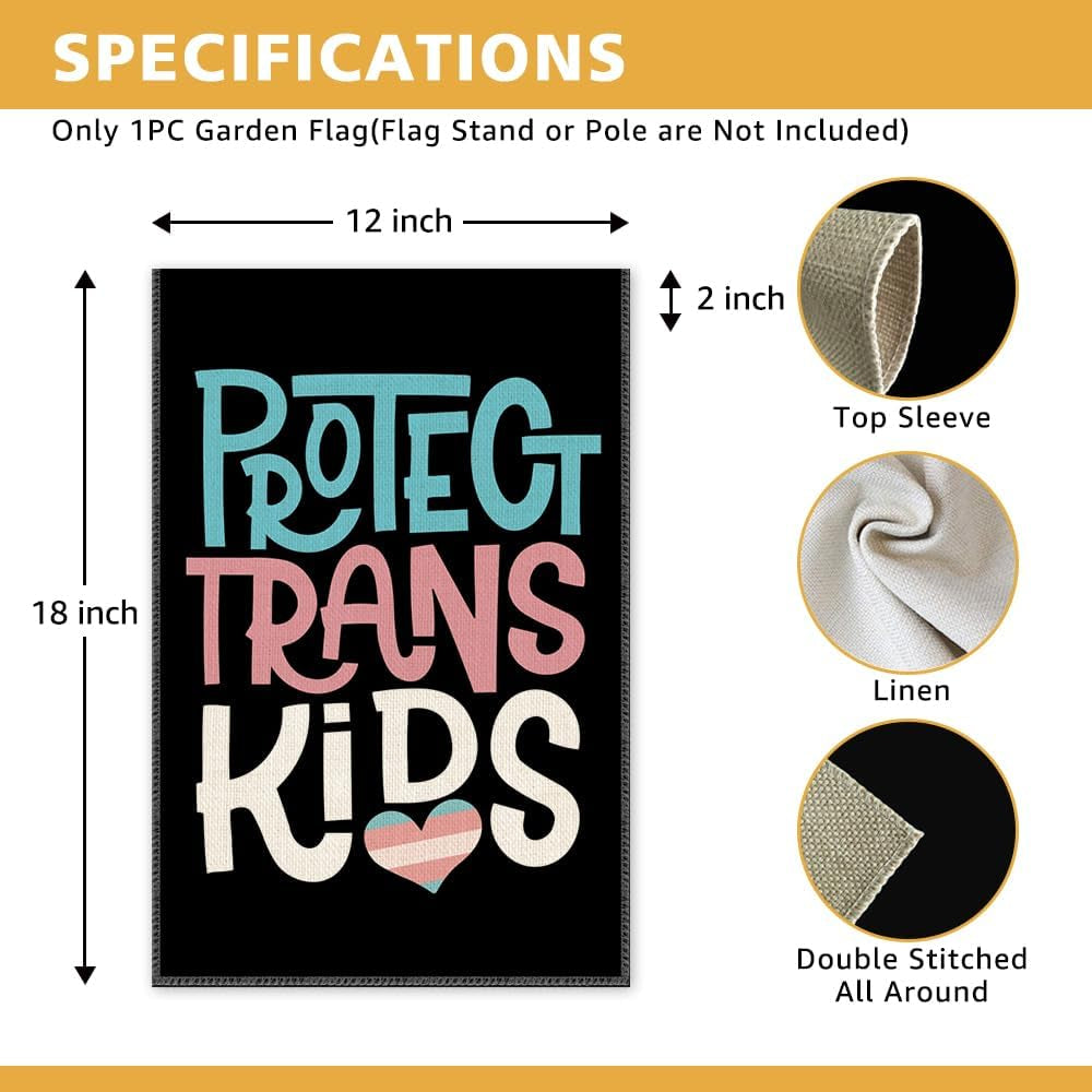Protect Trans Kids Garden Flag, Civil Rights Trans Flag for Outside