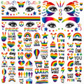 128+PCS Pride Temporary Tattoos Bulk Pack, LGBTQ Rainbow Tattoo Stickers for Pride Parade Party Favors, Waterproof Fake Tattoos for Adults Pride Decorations Supplies