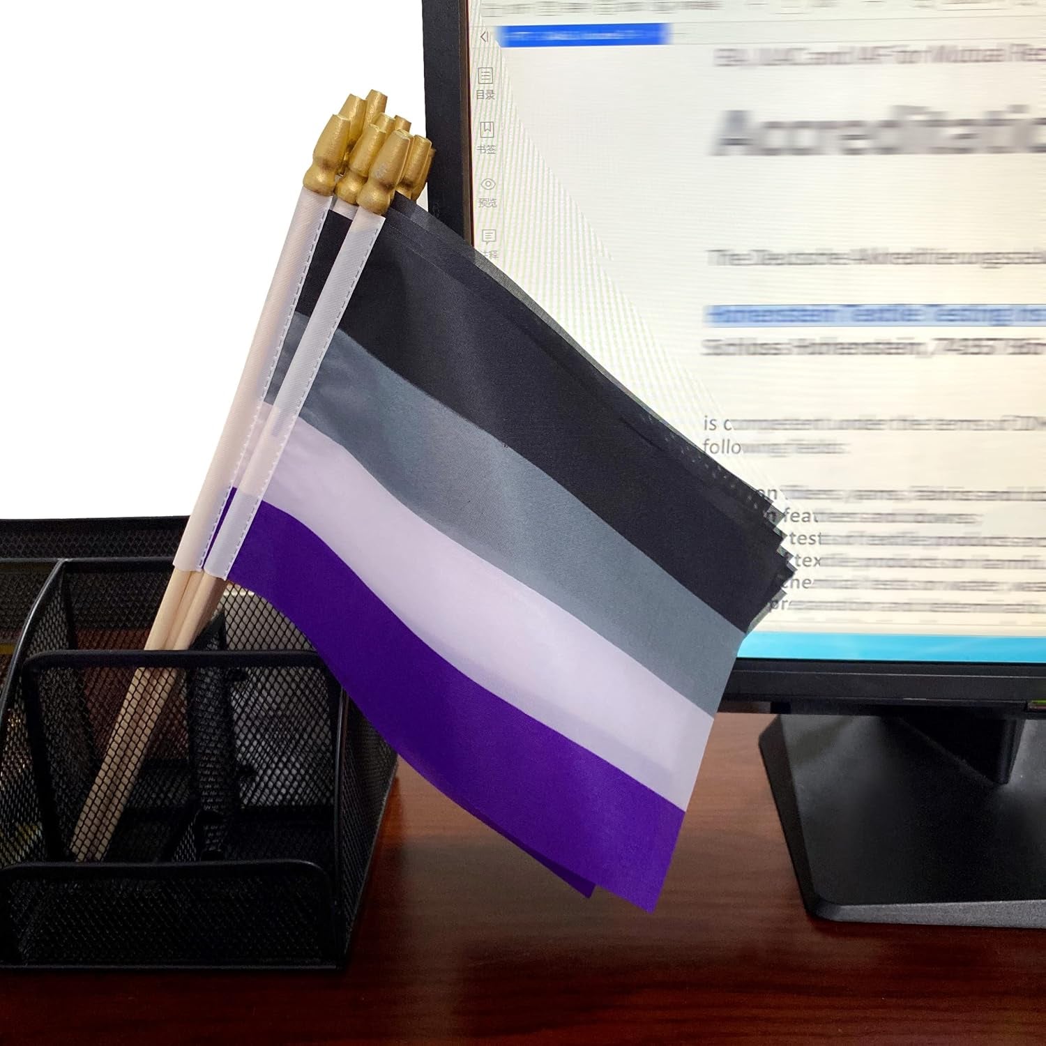 Asexual Pride Stick Flag Small Mini Hand Held LGBT Flags,5X8 Inch,12 Pack