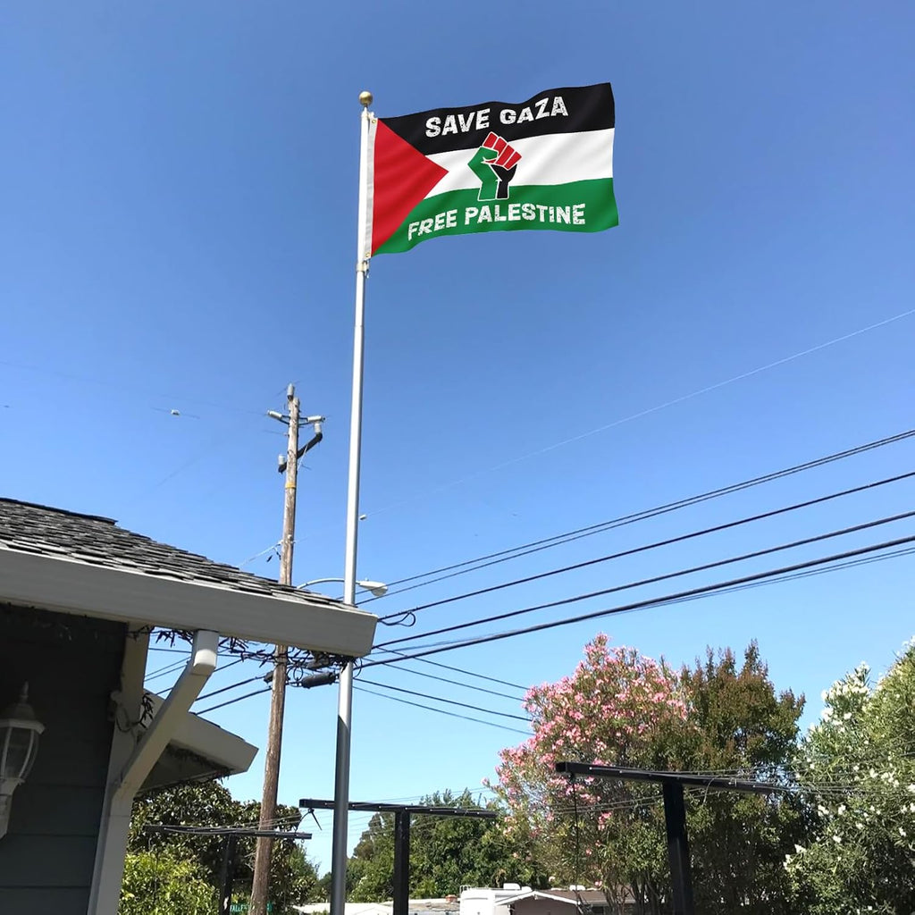 Free Palestin Flag3X5 Flag (90X150Cm) Palestinian Protest Banner | Justice and Freedom Theme Flag Palestinian Courtyard Decoration