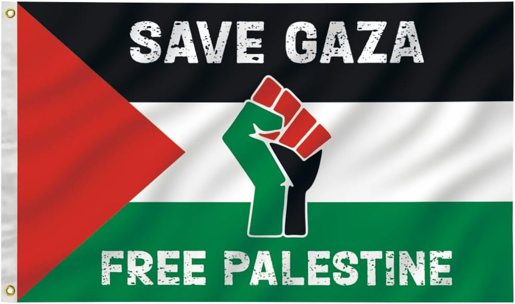 Free Palestin Flag3X5 Flag (90X150Cm) Palestinian Protest Banner | Justice and Freedom Theme Flag Palestinian Courtyard Decoration