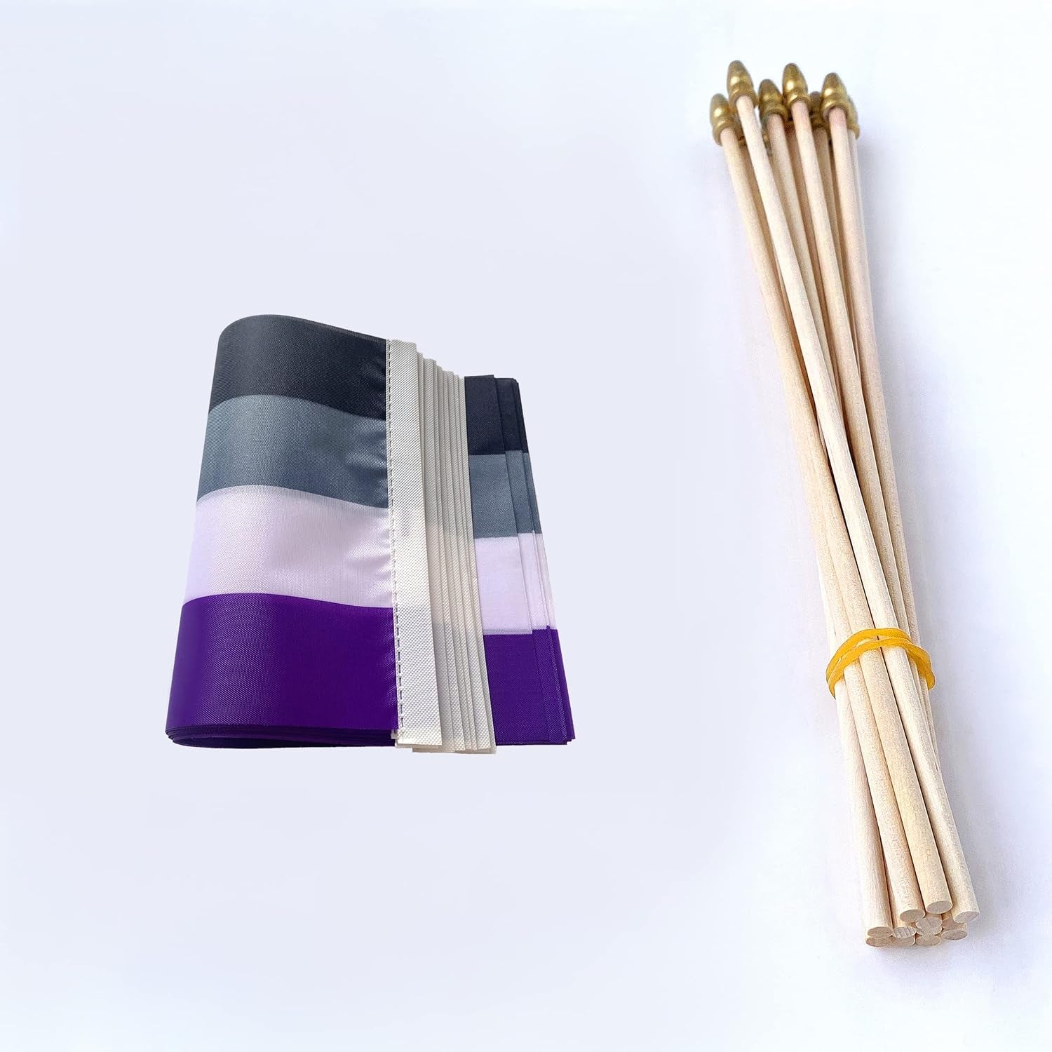 Asexual Pride Stick Flag Small Mini Hand Held LGBT Flags,5X8 Inch,12 Pack