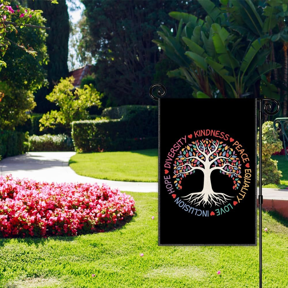 Kindness Peace Equality Inclusion Diversity Garden Flag for Outdoor
