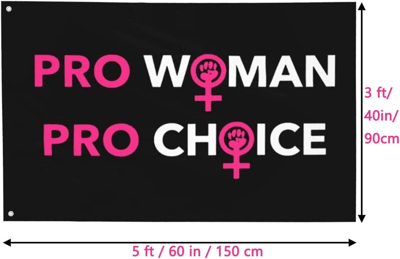 Pro Choice Flag Pro Woman Rights Flag Don'T Tread on My Uterus Garden Yard Flag Indoor Outdoor Home Decor and Protest March Banner with 2 Brass Grommets - Bluck