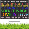 No Kings Yard Sign Protest Signs against 47Th President in This House We Believe Yard Sign,Black Lives Matter Resist-Racism Against-Fascism Democracy Protest Sign with H-Stake Metal 18X12Inches