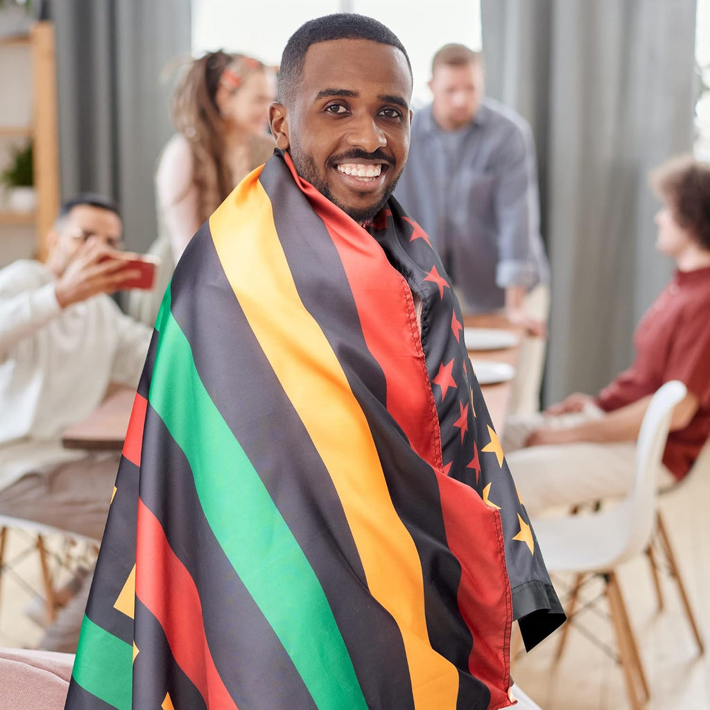 2-Pack Juneteenth Flags - 3X5 Ft African American Flag Black Pride Flag Banner for African Freedom Pride Outdoor Indoor Farmhouse Decor (B)