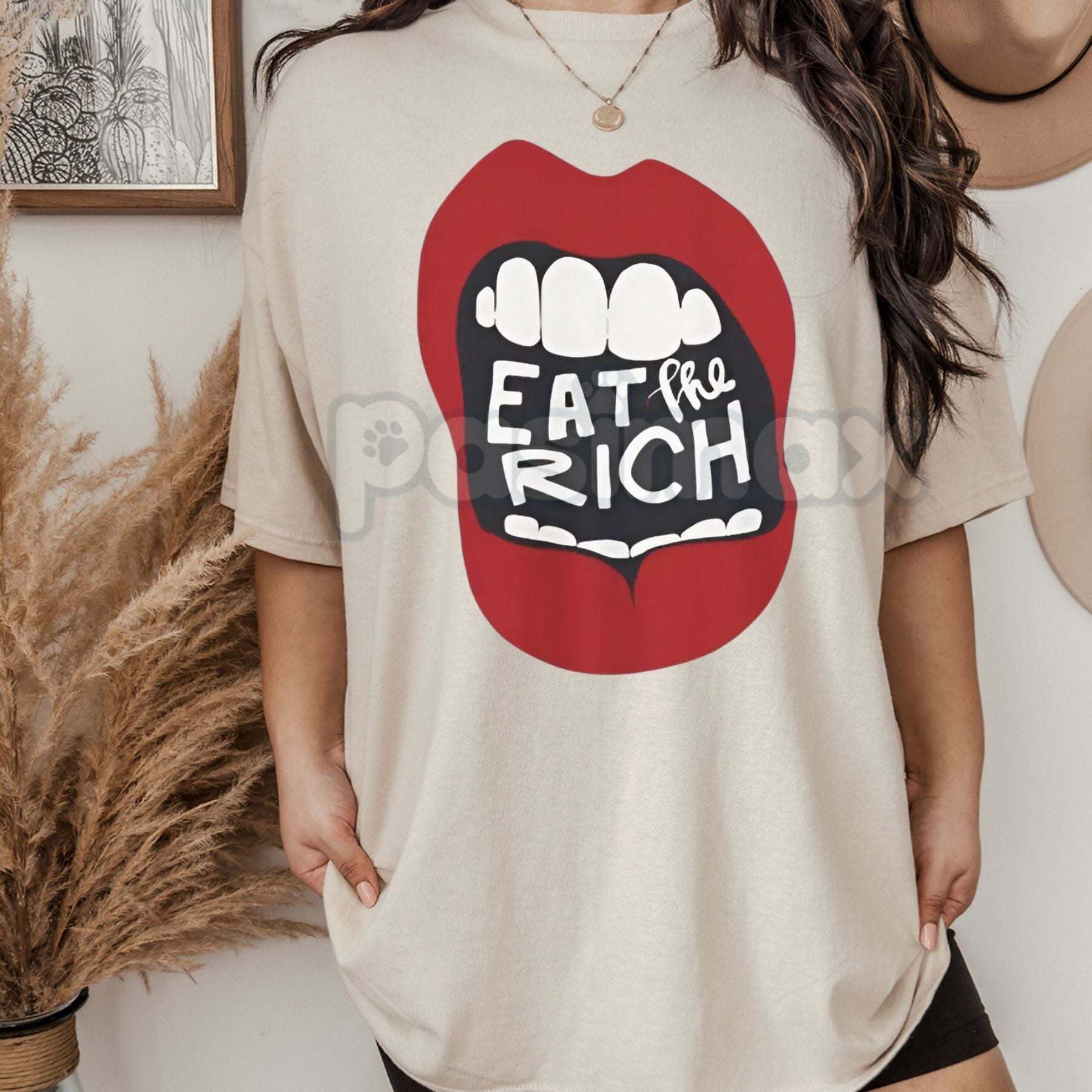 "Eat The Rich" Graphic T-Shirt - Anti-Capitalist Protest Tee, Funny Subversive Streetwear Shirt, Sarcastic Political Statement Apparel