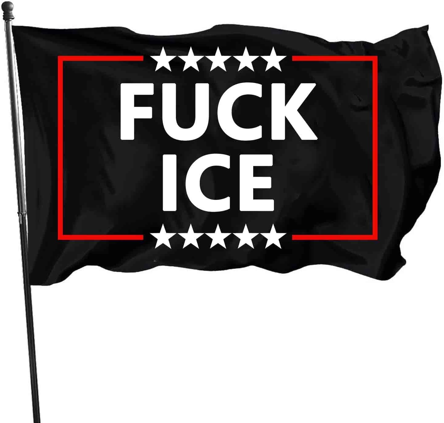 FUCK ICE Protest & Resist Support Immigrants Abolish ICE Flag with Brass Grommets 3X5 Feet Outdoor Banner Polyester Flag