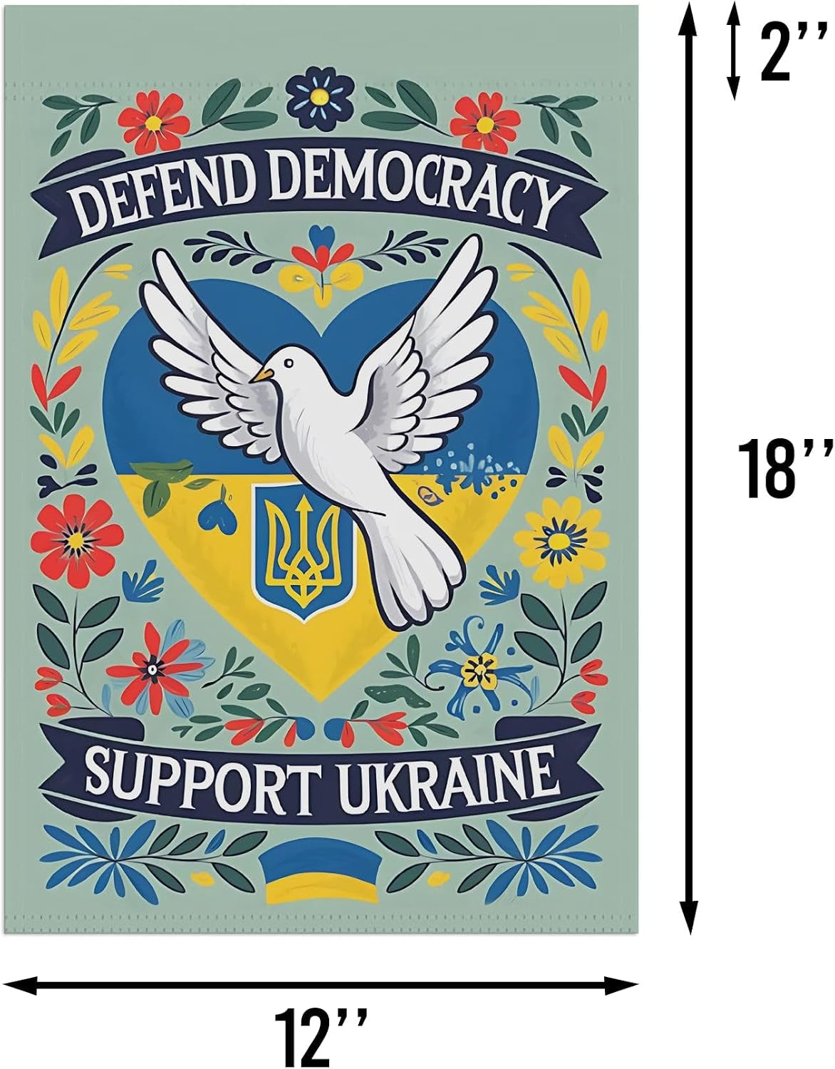 Defend Democracy Support Ukraine Garden Flag - anti Donald Tru Puti*N Flag - Ukrainian Solidarity Sign - Liberal Leftist - Ideas Outdoor Decoration and Garden Terraces - Outdoor Yard Banner