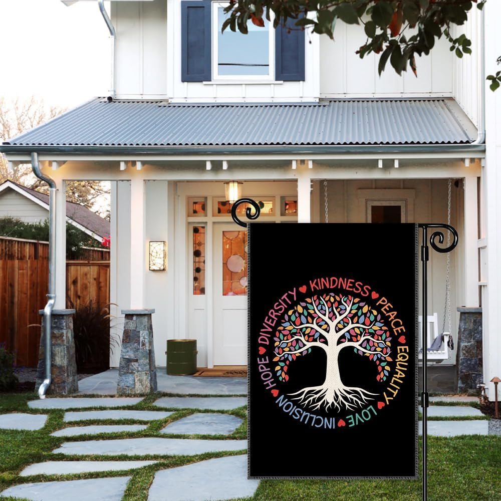 Kindness Peace Equality Inclusion Diversity Garden Flag for Outdoor