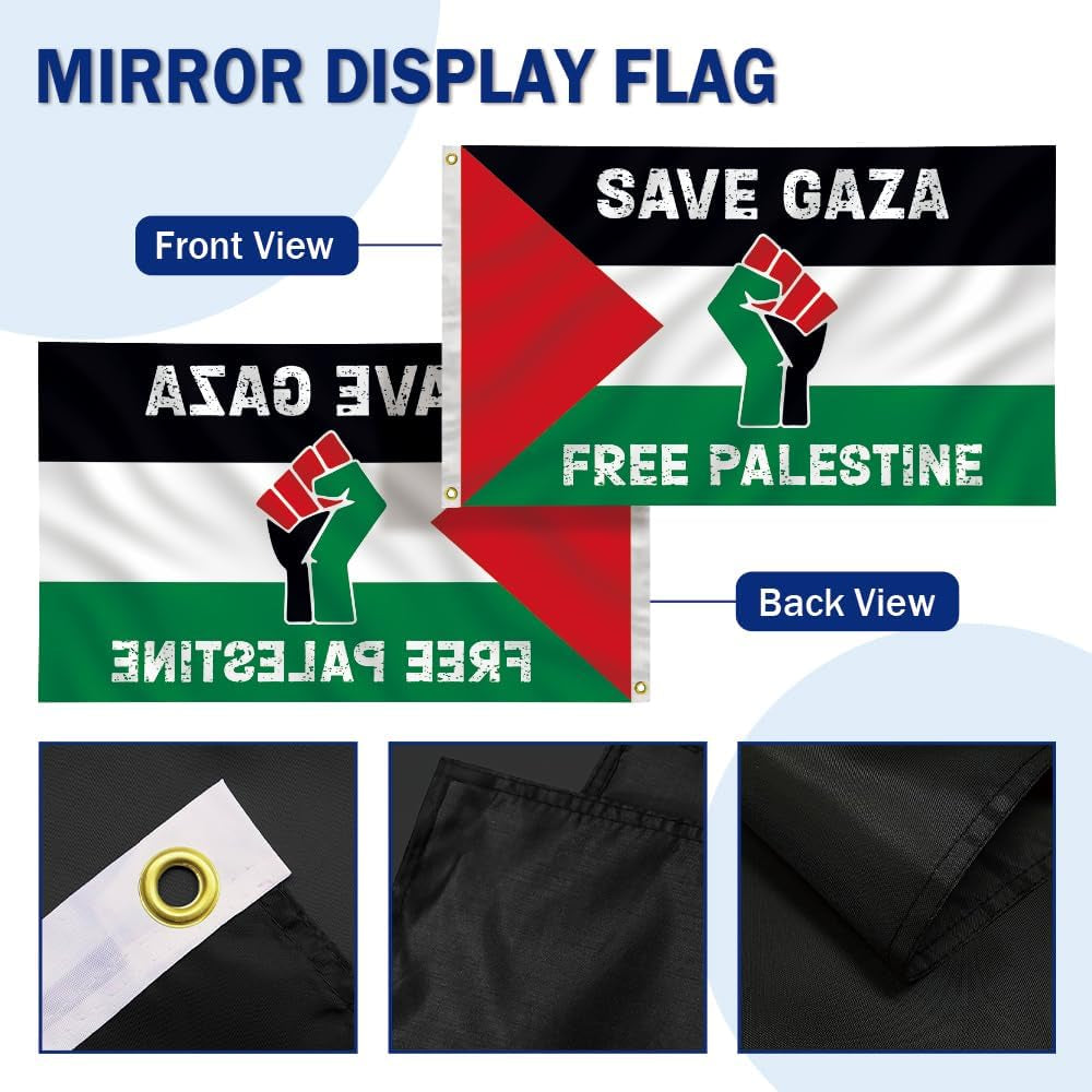 Free Palestin Flag3X5 Flag (90X150Cm) Palestinian Protest Banner | Justice and Freedom Theme Flag Palestinian Courtyard Decoration