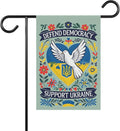 Defend Democracy Support Ukraine Garden Flag - anti Donald Tru Puti*N Flag - Ukrainian Solidarity Sign - Liberal Leftist - Ideas Outdoor Decoration and Garden Terraces - Outdoor Yard Banner