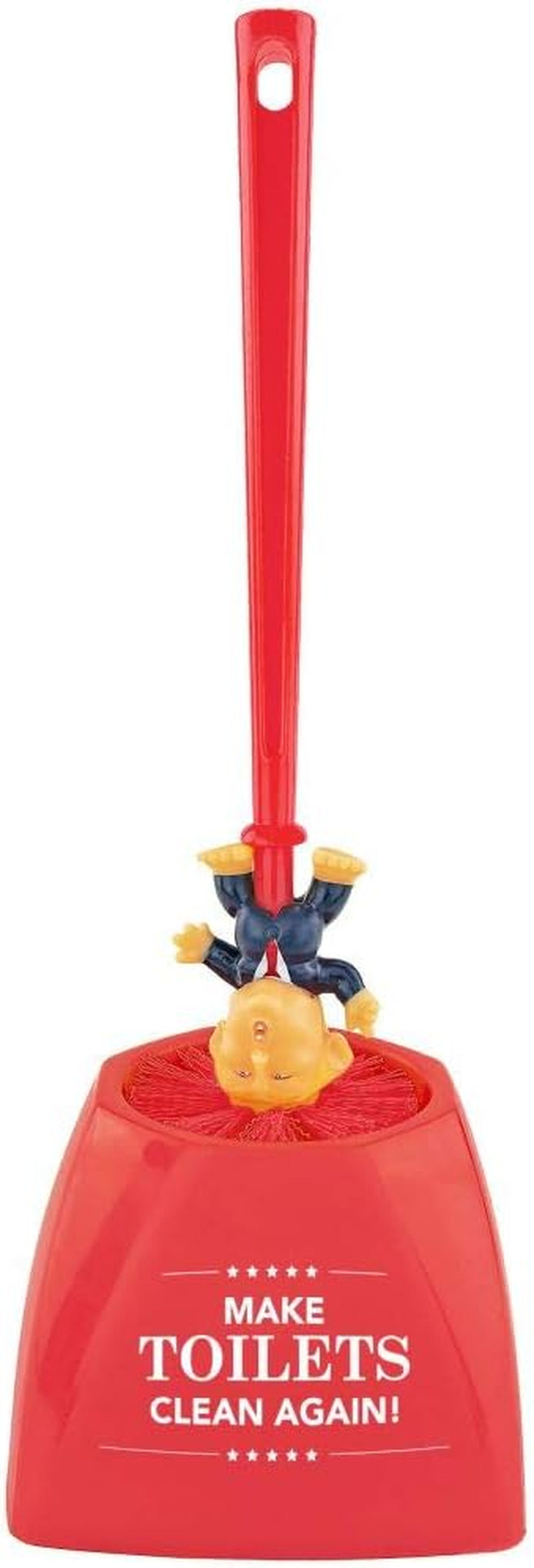 Donald Trump Toilet Bowl Brush Make Toilets Clean Again Holder - Perfect Elephant Novelty Gag Political Gift, Red