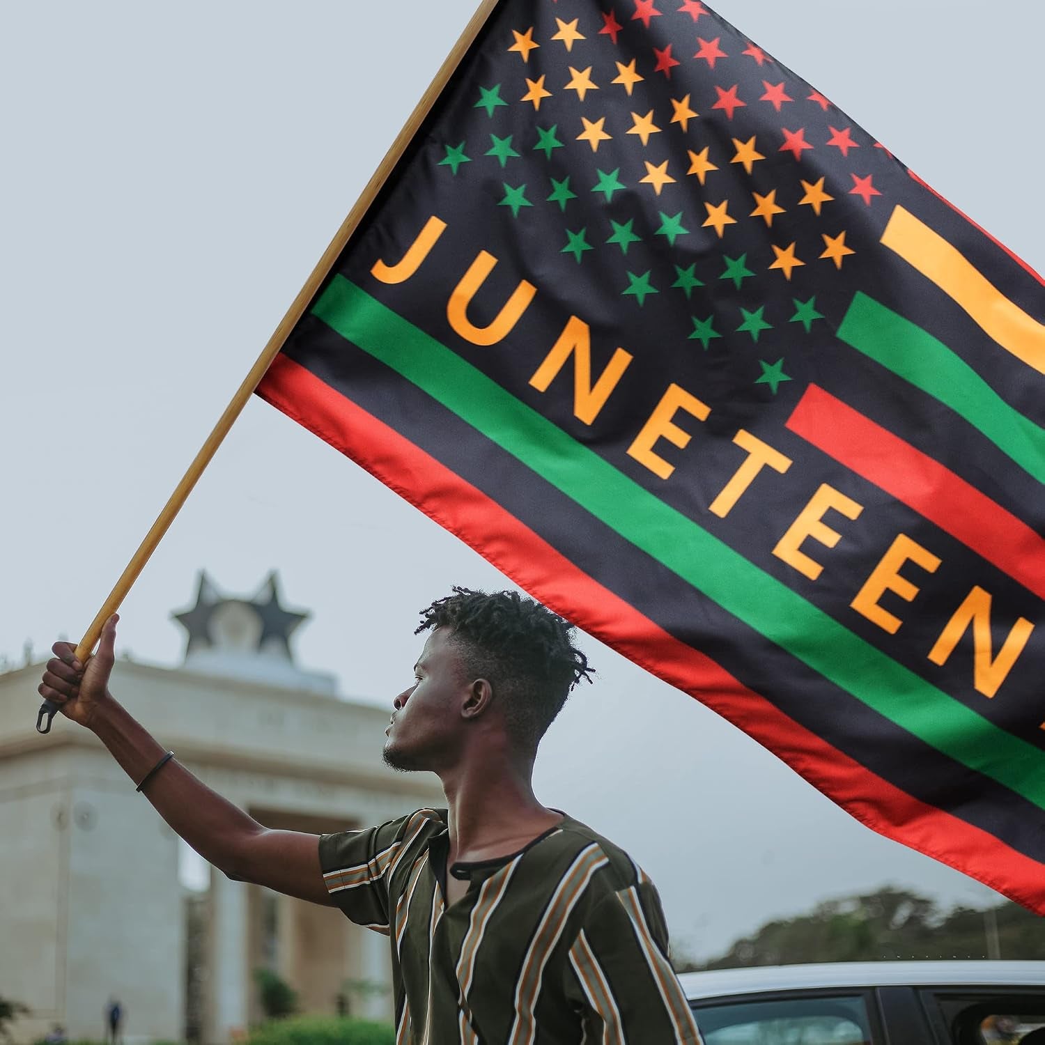2-Pack Juneteenth Flags - 3X5 Ft African American Flag Black Pride Flag Banner for African Freedom Pride Outdoor Indoor Farmhouse Decor (B)