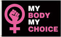 My Body My Choice Flag 3X5 Pro Choice Womens Rights Flag Don'T Tread My Uterus Garden Yard Flag - Indoor Outdoor Home Decor Banner with 2 Brass Grommets - Black