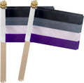 Asexual Pride Stick Flag Small Mini Hand Held LGBT Flags,5X8 Inch,12 Pack