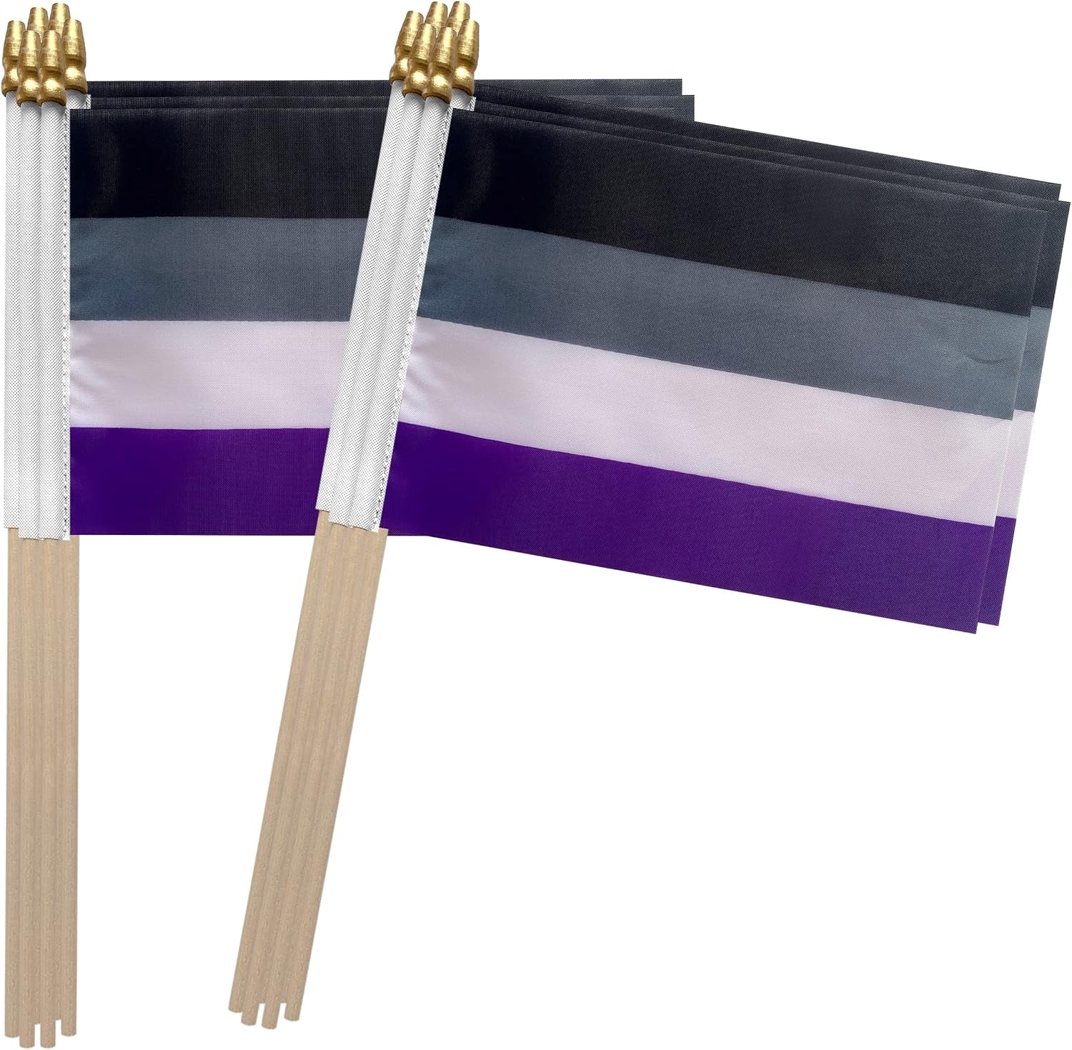 Asexual Pride Stick Flag Small Mini Hand Held LGBT Flags,5X8 Inch,12 Pack