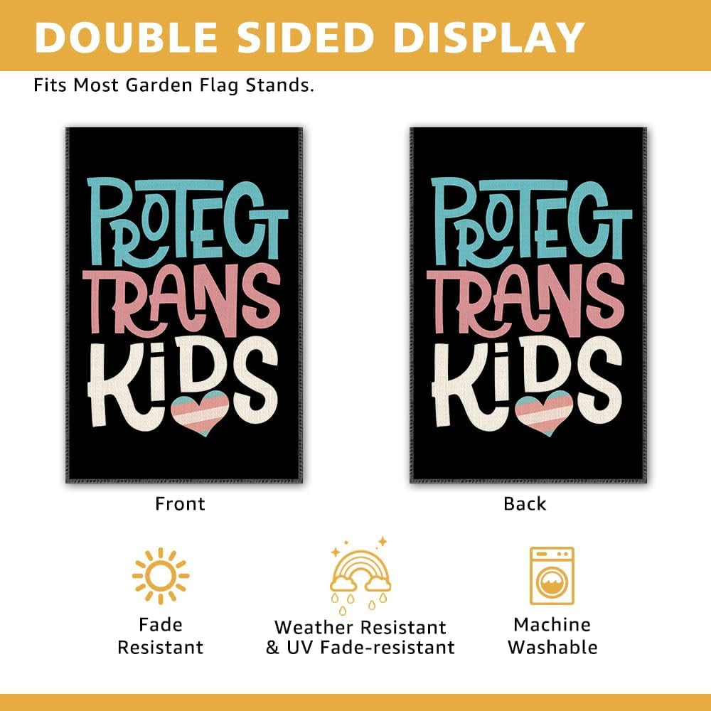 Protect Trans Kids Garden Flag, Civil Rights Trans Flag for Outside