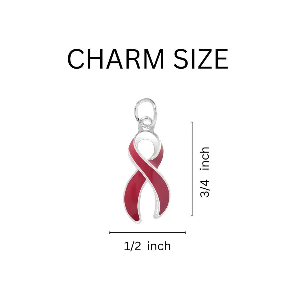 “Together We Can Make a Difference” Heart Key Chain – Burgundy Ribbon Charm